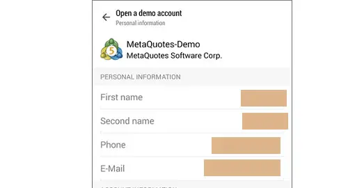 Step2 of creating FXGlory MT5 demo account